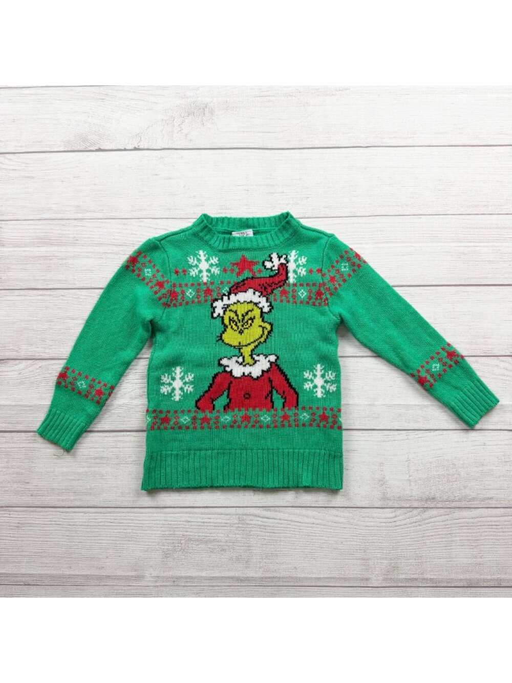 Dr. Seuss The Grinch Green Knit Christmas Sweater Holiday Design 4T